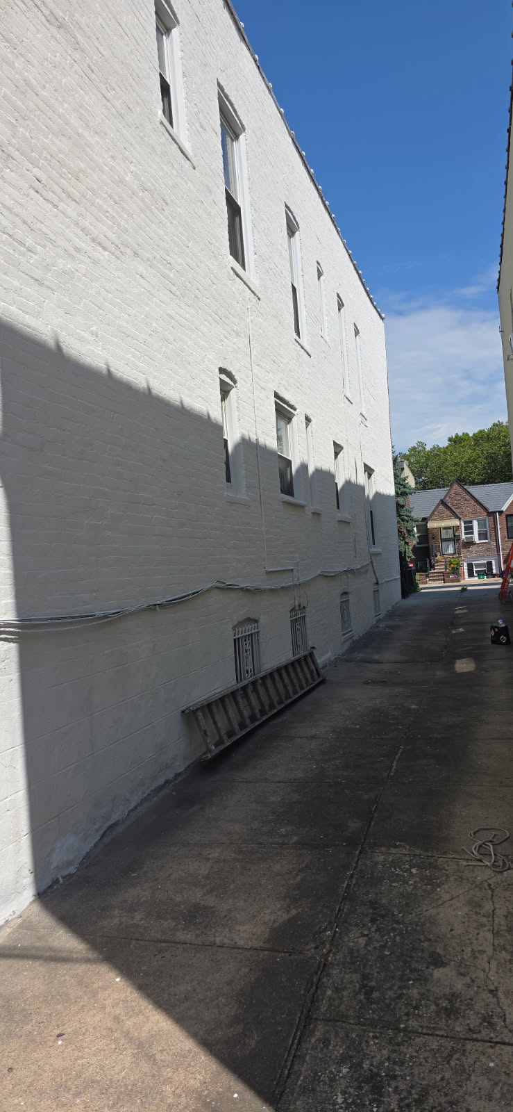 Restored commercial brick exterior — completed