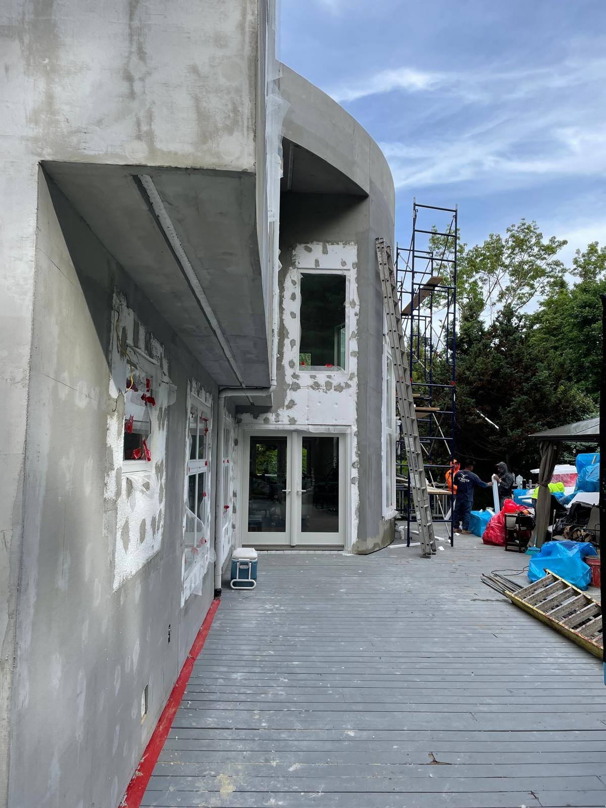 Multi-story facade restoration with full scaffold access